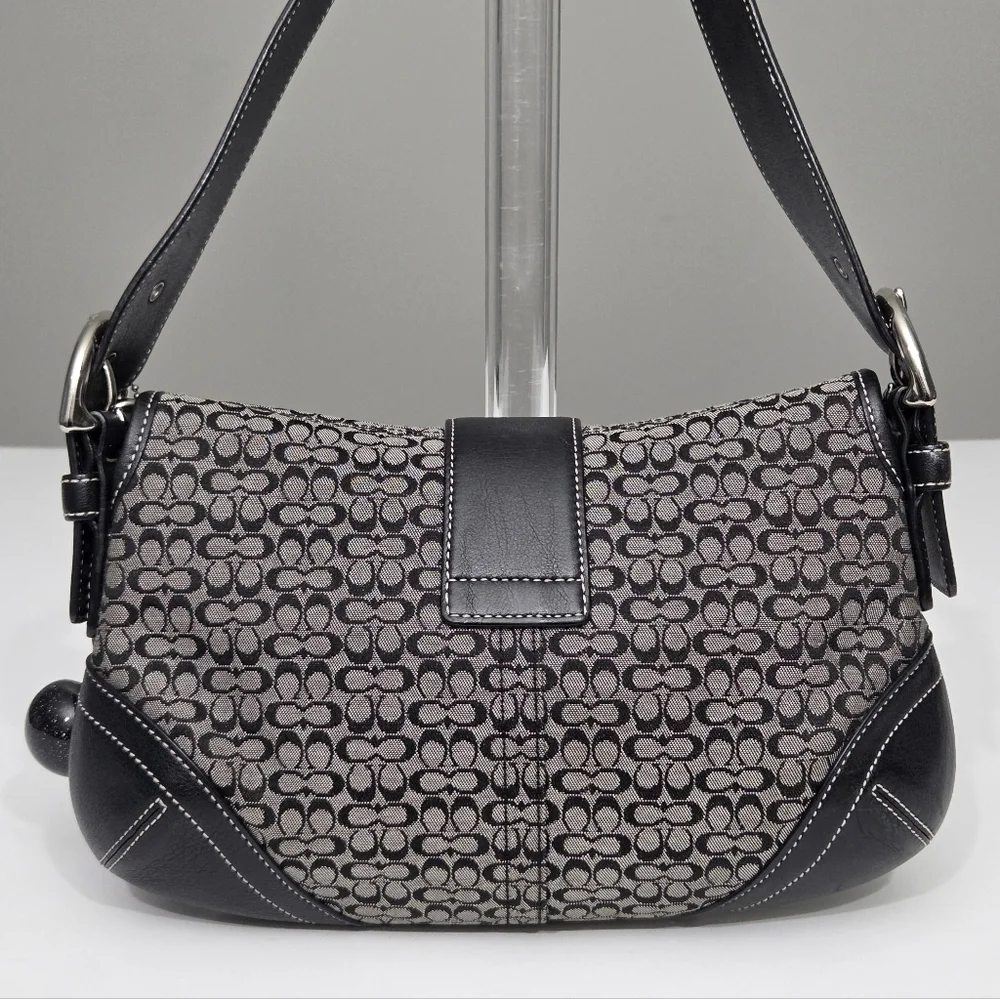EXCELLENT VINTAGE COACH Y2K MINI SIGNATURE SOHO BUCKLE FLAP SHOULDER BAG 6818 - Picture 8 of 11